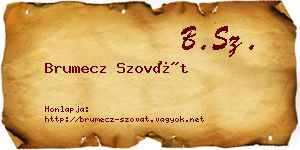 Brumecz Szovát névjegykártya